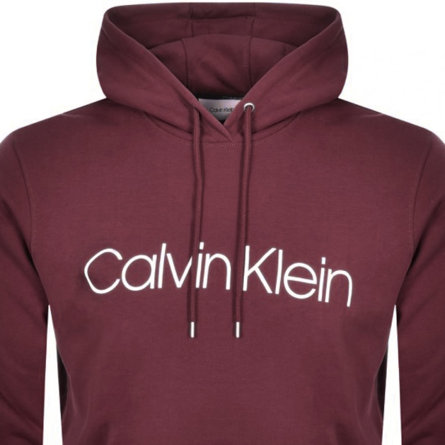 Alternative Image for ProductCalvin Klein Logo Hoodie Burgundy2